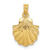 14K Yellow Gold Scallop Shell Charm