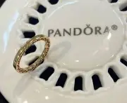 Authentic Pandora 14K Gold Classic Hearts of PANDORA Ring #156238