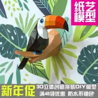 在飛比找蝦皮購物優惠-🔥台灣熱賣DIY🔥拚裝模型巨嘴鳥動物壁掛3d紙模型DIY手工