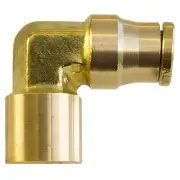 Tectran 87086 Dot Female Elbow Push Lock Brass Fitting, 1/4" Tube Size, 1/8"