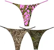 [NE Beauty] Huntress Camo Thong 3 Pack (Set of 3) Marsh Traditional and Pink Camouflage