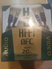 Hi-fi Cable OFC Cable Male To Male 20' interconnecting 4 Play 24kt. Gold plated