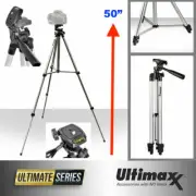 50 Inch Full Size Tripod with Leveler Adjust & Carrying Case for DSLR Cameras