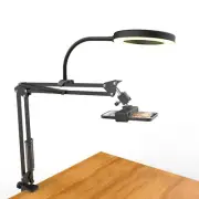 Overhead Camera Mount with Ring Light Flexible Articulating Phone Arm Stand C...