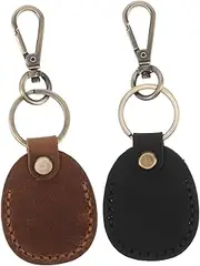[Yardwe] 2pcs Vintage Pu Access Card Holder Keychain Pouch Key Bag for Smart Key Tags