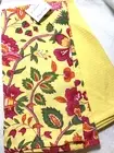 APRIL CORNELL KITCHEN TEA TOWELS YELLOW PINK WAFFLE WEAVE 100% COTTON NWT