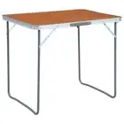 Folding Camping Table Portable Market Picnic Party Dining Metal Frame 80x60cm