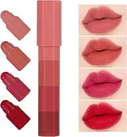 Pzuryhg Lipstick Set, Nude Lipstick, Matte Lipstick Makeup Set, 4 Non-Sticky Long Lasting Waterproof Lip Stain, Highly Pigment Lip Stick, Lip Makeup Kits for Women Daily Makeup and Holiday Decor