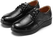 LAZIRO Men's Shoes Big Toe Casual Shoes Men's Leather Shoes Men's Low Top Shoes Work Shoes Men's (Color : Black, Size : 6.5 UK)