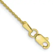Real 10kt Yellow Gold 1.2mm Parisian Wheat Chain Anklet; 10 inch; Lobster Clasp