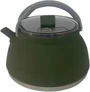 1.5L Silicone Kettle with Handle Outdoor Collapsible Kettle Stainless Steel Bottom Collapsible Water Boiler for Hiking Backpacking