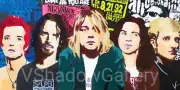 90s grunge band icons hand painted nirvana alice in chains Poster PRINT