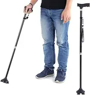 Walking Stick, Cane with 4-Pronged Pivot Base Height Adjustable Cane Cane, Walking Cane, Lightweight Cane for Eldership