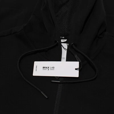 Brax NWT Larkin Full Zip Hoodie Size Small US in Solid Black Cotton Blend