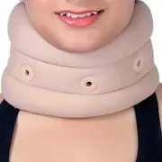 HealthGoodsAU - Adjustable Soft Eyelet Cervical Collar | Neck Brace | Vertebrae Support | For Neck Support | Relives Pain | Reduces Pressure from the Spine (Medium)