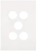 Hager WBQSP5-MW Finesse Series Grid Plate & Cover, Switch Plate, 5 Gang, Less Mech, Flush, Vertical/Horizontal, Matt White