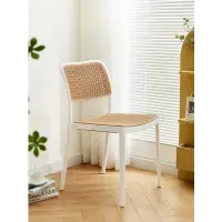 在飛比找蝦皮商城精選優惠-🌟艾尼斯精選🌟藤編塑料椅子家用加厚可疊放餐椅戶外網紅餐桌椅子