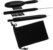 OATIPHO 3Pcs Portable Cleaning Kits for Handheld Tube Brush Non Slip Handle Durable Material Easy to Carry for Removing Debris Wax from Delicate Components