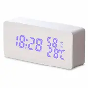 TODO Digital LED Alarm Clock w/ Dual USB Charge Port 115 Colour LED - White