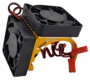 NHX RC 1/8 Side Mount Alum Heatsink with Twin 40mm Cooling Fans -Gold