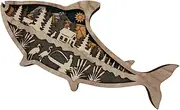 HAMPPLIES Elegant Fish Modeling Night Light Wooden LED Decor for Home Parties Gatherings Unique Craft Decoration for Cozy Atmosphere Housewarming Present
