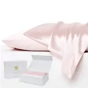 Luxor Crown BLUSH Set of 2 Mulberry Silk Pillowcases