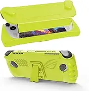 Premium TPU Case and Screen Case with Stand for ROG Ally Game Consoles, Full Wrap ROG Ally Protective Cover, Sweatproof, Non-Slip Case, Protector (Yellow)