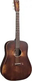 [Martin] Guitar D-15M StreetMaster with Gig Bag, Acoustic Guitar for the Working Musician, Mahogany Construction, Distressed Satin Finish, D-14 Fret, and Low Oval Neck Shape