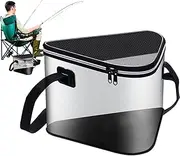 Fishing Bucket, Live Fish Bait Buckets, 12L Folding Fishings Organizer, EVA Fishs Buckets, Multi-Functional Live Fishs Container for Fishing, Camping, Moving