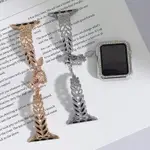 適用於 APPLE WATCH 小麥耳手鍊配白金和玫瑰金時尚款式 38MM 40MM 41MM 42MM 44MM 45