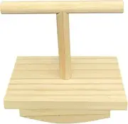 Bird Perch Training Station - Wooden Bird Perch T Stand | Training Perch for Parrots | Wooden Toy Training Station Swinging Standing Interactive for Desk Window Outside Birdwatching Monitor