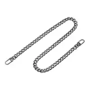 Iron Flat Chain Strap, 24" Handbag Chains Purse Straps DIY Replacement, Black