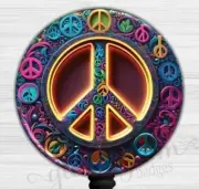 Peace Badge Holder, Beautiful Mandala Badge Reel, Cute ID Retractable GG6570