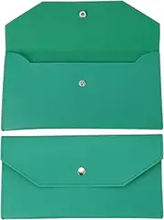 uxcell Cash Envelope Wallet, Budget Cash Holder Reusable Money Bag Pouch Leather Money Organizer Pouch for Men Women Receipt Check Bill Travel Graduation Holidays, Green