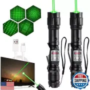 [2 Packs] Rechargeable Green Beam Light Flashlight Long Distance Range for TV