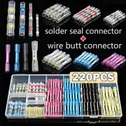 220x Heat Shrink Butt Connectors Soldered Sleevings Heat Shrink Tubes Waterproof