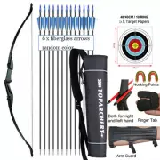 57" Archery Hunting Takedown Recurve Bow RH/LH for Target Practice -20/30/40lbs
