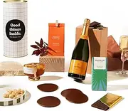 Luxury Champagne & Gourmet Gift Hamper | Jazzy James Gift Box by Good Day People | Premium Celebration Hamper with Veuve Clicquot, Bahen & Co. Chocolate, Macadamia Nuts, Honey & Leather Coasters – The Ultimate Gift He & She will love (Veuve Clicquot)