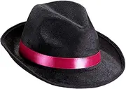 [Dickly] Fedora Hat Western Cowboy Hat Disco Cap Fashion Men Women Cowgirl Hat Jazz Hat for Club Mardi Gras Party Favor Prom Wedding Black