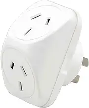 Dual Socket Power Adapter, 2400 Watts, 240V Input, White