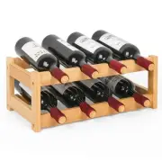 Wine Rack 2-Tier Bamboo Racks Countertop Cabinet Holder Storage Shelf for Pantry
