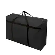 riin 1x Large Home Storage Bag Waterproof Clothes Quilt Organizer for Moving House Luggage Xmas Christmas Tree Model#100 Black