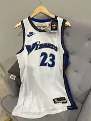 Nike Michael Jordan Size Large Wizard White Swingman Nba Jersey