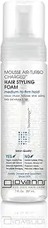 GIOVANNI Mousse Hair Styling Foam - Mousse for Curly Hair, Volumizing Hair Foam for Women & Men, Foaming, Add Texture for Curls & Wavy Hair, Defining & Enhancing - 7 Fl Oz (Pack of 1)