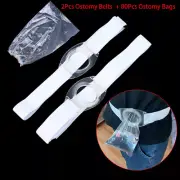 2Pcs Sticky Colostomy Ostomy Belt Drainable Urostomy Bag With 80Pcs Bag P^RR