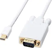 Sanwa Supply KC-MDPVA10 Mini DisplayPort to VGA Converter Cable, White, 3.3 ft (1 m)