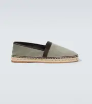 [Manolo Blahnik] Manolo Blahnik Nerano leather-trimmed suede espadrilles AU 6 green