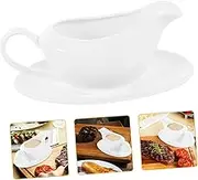 MAGICLULU 1 Set Ceramic Milk Pitcher Handle Jug Ceramic Gravy Boat Seasoning Jar Sauce Container Gravy Dispenser Creamer Container Maple Syrup Dispenser Sauce Dispensers White Ceramics