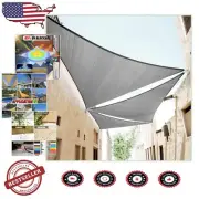 22' Grey Triangle Sun Shade Sail - UV Block, Durable 190 GSM Canopy for Outdoors
