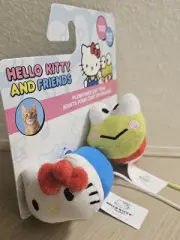 2 PC SET Sanrio Hello Kitty & Keroppi Plush Catnip Cat Toy Set